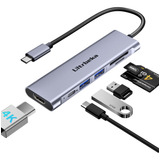 Hub Usb C, Concentrador Usbc 7 En 1, Adaptador Multipuerto H