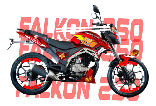 Kit Calcomanias Reflejantes Vento Falkon 250 Racing Rayo Mc