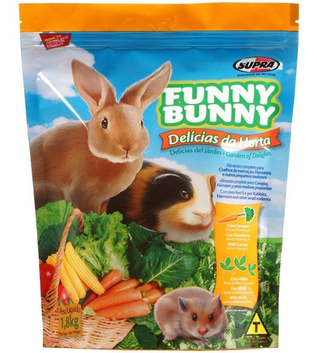 1 Funny Bunny Ração Delícias Da Horta Coelho 1,8kg