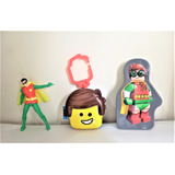 Muñeco Robin + Lego Robin Lata + Lego Emmet - Precio X Los 3