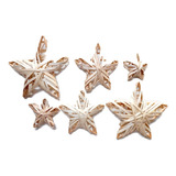 Estrella De Mimbre X10 15cm Navidad Aplique Mandala Colgante