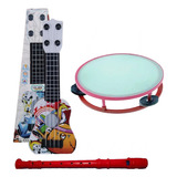 Mini Cavaquinho + Flauta + Pandeiro Infantil Instrumento 
