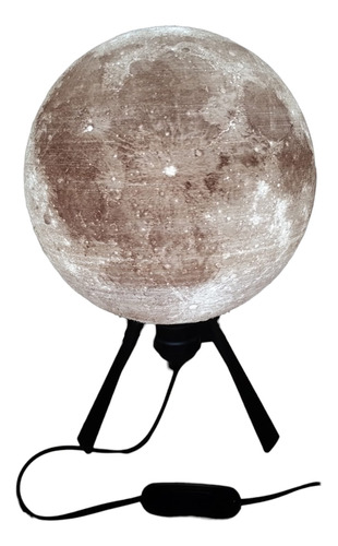 Lampara Luna 3d Litofanía 21cm Diámetro Velador De Noche