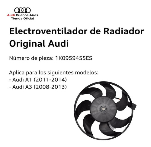 Electroventilador De Radiador Audi A1 Sportback 2014 Al 2021 Foto 2