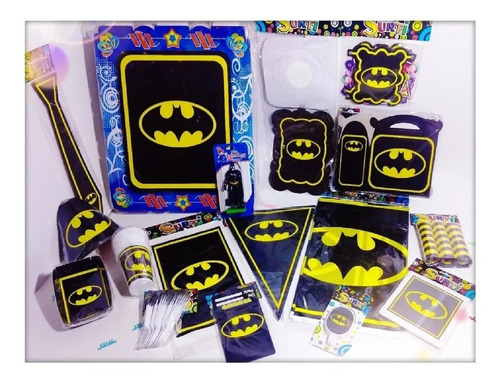 Kit Decoración Infantil Batman Escudo Fiesta 12 Invitados