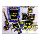 Kit Decoración Infantil Batman Escudo Fiesta 12 Invitados