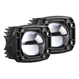 2 Faros Led 3 Lupas Cuadradas Bicolores Empotradas