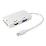 Adaptador Conversor Mac Thunderbolt Mini 3x1 Hdmi Vga Dvi