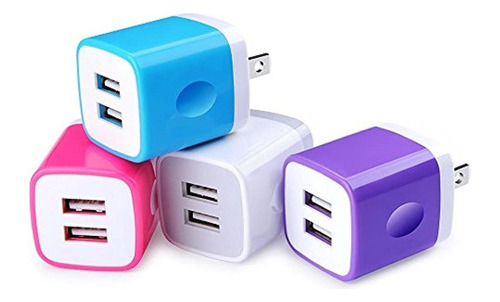 Cargador De Pared Usb Cubos Usb Sicodo Paquete De 4 Viajes U