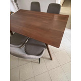 Mesa De Comedor 150 Cm , Madera Pino, Y 4 Sillas Auxiliares