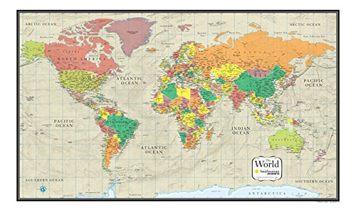 Mapa Mural Mundial De 24 X 36 De Smithsonian Journeys - Edic