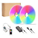 Kit X10 Mts Manguera Neón Led Rgb Wifi Control App Luces 