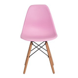 Cadeira Eames Wood Rosa Claro Bailarina