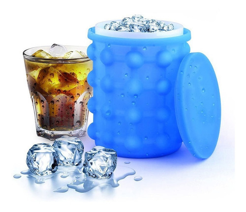 Hielera Flexible Nevera Portatil Conservar Cubos Ice Cube Color Azul