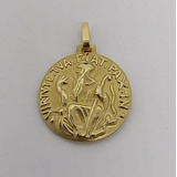 Pingente Ouro 18k 750 Medalha De São Bento 19mm