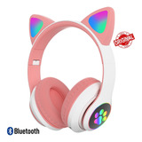 Headphone Fone Patinha De Gatinho Infantil Luz Led Envio Já