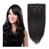 Clip Tic Tac En Cabello Humano Natural Negro 40cm 70g 6