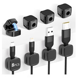 8 Pcs Organizador De Cables,magnéticos Canaletas Clip Cable