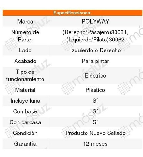 Espejo Eléctrico Para Pintar Platina 2002 2003 2004 2005