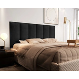 Cabeceira De Cama Almofadada Vitoria Casal 140cmx55cm Cores Cor Preto