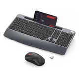 Gamcatz Teclado Y Mouse Inalambricos, Teclado Ergonomico De