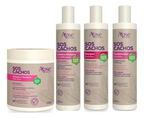 Kit Sos Cachos Shampoo, Condicionador, Ativador E Gelatina