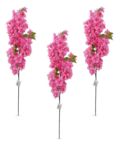 Pack 3 Ramo De Flores Artificiales Flores De Cerezo 100cm 
