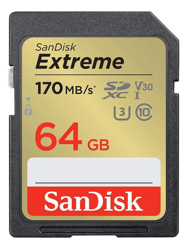 Memoria Sd Sandisk 64gb Extreme 170mb/s U3 V30