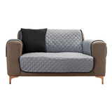 Protector De Sillon Love Seat Trento Gris Negro  Dos Vistas