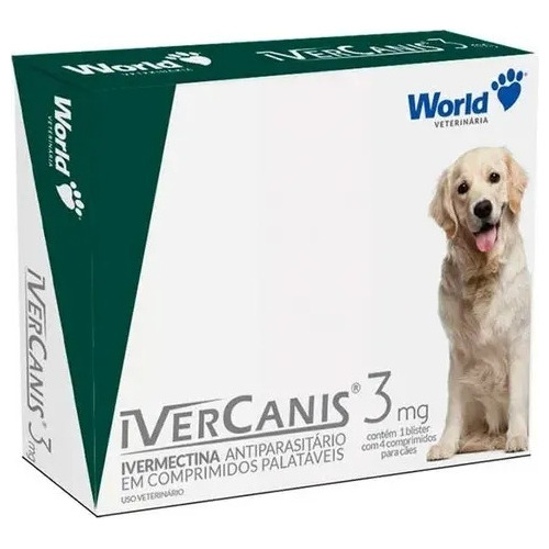 Ivercanis 3 Mg Para Cães Elimina Pulgas E Carrapatos