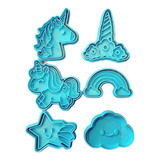 Cortante + Sello Unicornio Arcoíris Galletitas, Cookies X6u