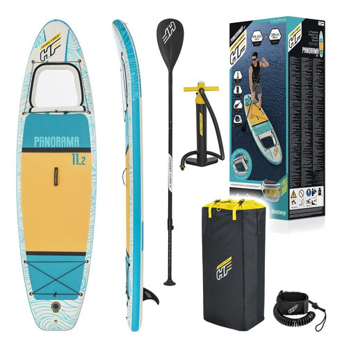 Tabla Stand Up Paddle Surf Bestway Panorama Set Inflable Color Celeste/blanco/amarillo