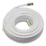 Cabo Coaxial Rg6 Branco 60% Malha 25m Pronto Com Conectores