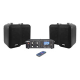 Kit Sonido Ambiental Exteriores Techados 40w Rms 4 Bafles