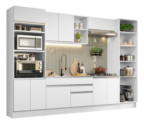 Armario De Cocina Completo 330cm Glamy Madesa 03 - Blanco