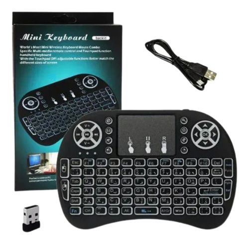 Miniteclado Bluetooth Retroiluminado, Color Del Teclado: Negro