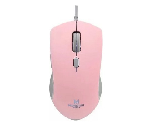 Mouse Gamer Monster Games Girl Playful Rosado 6400 Dpi