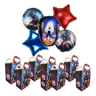 Capitan America Paq 20 Cajas Dulceras + 1 Set Globos | MercadoLibre