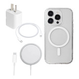 Funda + Cargador Magsafe + Cable + Adaptador 20w Para iPhone