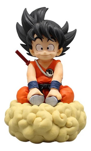 Figura De Dragon Ball Goku Rojo Con Su Nube Voladora De 15cm