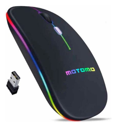 Mouse Inalámbrico 2.4g/bluetooth Motomo Plano Luz Rgb Mb-100