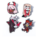 4pcs Pin Hazbin Hotel Anime, Broche Metálico