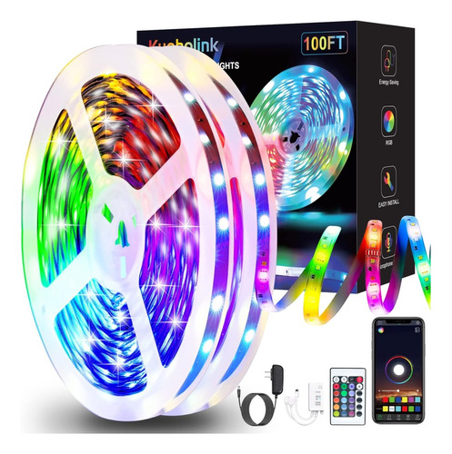 Cinta De Luz Led 10 Metros Rgb Control Remoto App Movil 12v