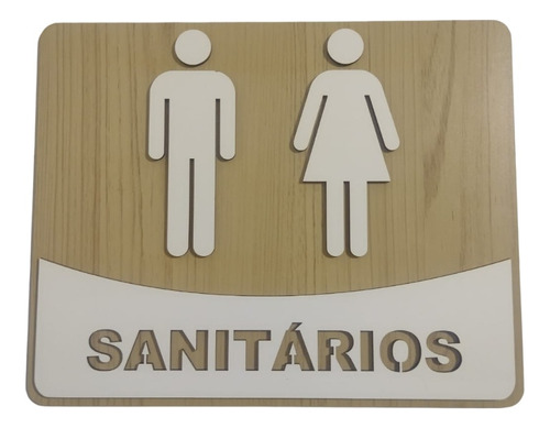 Placa Sinalização Banheiro Sanitários Decoração 30x20