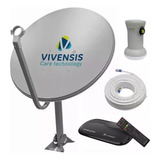 Kit Receptor De Tv Vivensis Sat Hd + Lnbf Simples Antena 75c