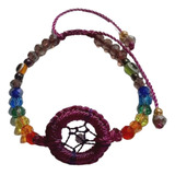 Atrapasueños Y 7 Chakras Pulsera - Proteccion Morada 