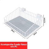 2 Cestos Aramado Para Closet 29cm Encaixe Barra Reta 10x20mm Cor Branco