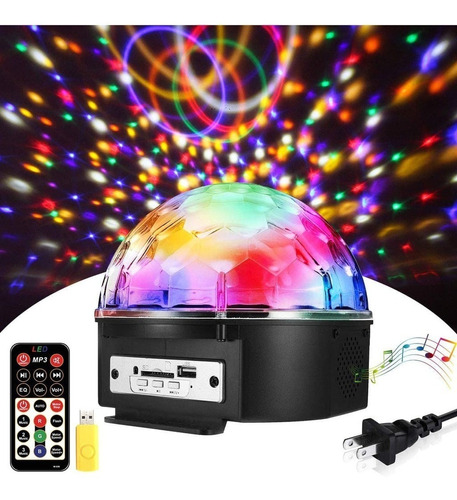 Bola Led Rgb Mp3 Projetor Festa Magic Ball Musica