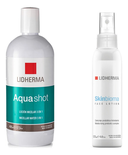 Kit Aqua Shot Loción Micelar + Skinbioma Face Loción Lidherm