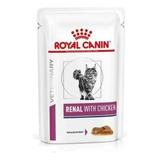 Royal Canin Veterinary Diet Feline Renal With Chicken Alimento Para Gato Adulto Todos Os Tamanhos Sabor Frango Em Saco De 85gr
